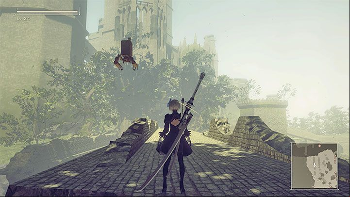 The castle is unlocked at the same time as the forest and is adjacent to it - Nier Automata: Forest Zone and Forest Castle - walkthrough, side missions - Side missions - NieR Automata Guide