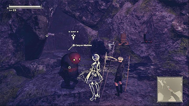 At the very bottom, you will meet Canyon Machine - Nier Automata: Forest Zone and Forest Castle - walkthrough, side missions - Side missions - NieR Automata Guide
