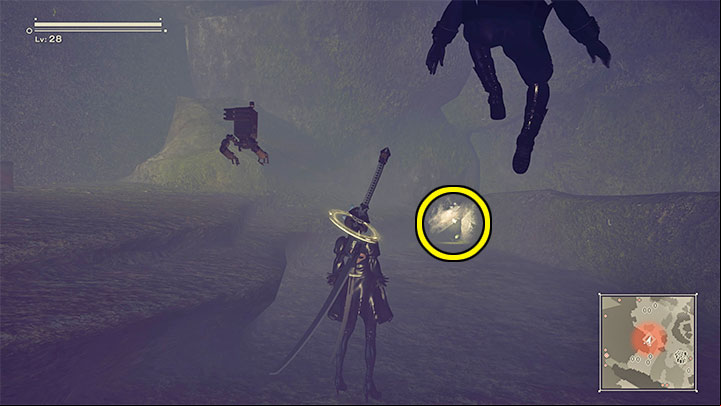 Flower from the Forest Zone - It grows in a large cave near a waterfall and a stream in the forest - Nier Automata: Forest Zone and Forest Castle - walkthrough, side missions - Side missions - NieR Automata Guide
