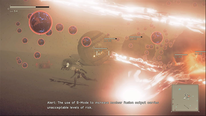 Every now and then, Hegel disintegrates into single spheres that land in different places on the sand - NieR Automata: Chapter 12, A2 - Route C, D - walkthrough - Route C and D - NieR Automata Guide