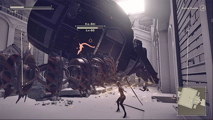 This boss fight starts inside of the Library - NieR Automata: Chapter 17, 9S and A2 - Route C, D - walkthrough - Route C & D - NieR Automata Guide