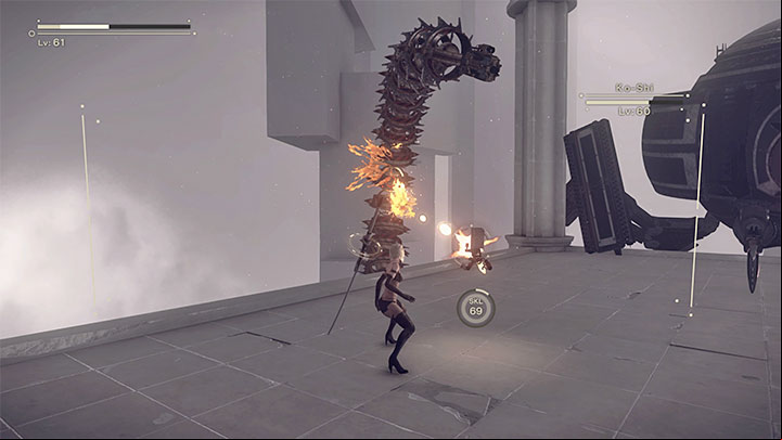 Soon after leaving cyberspace you'll resume your battle against Ko-Shi - NieR Automata: Chapter 17, 9S and A2 - Route C, D - walkthrough - Route C & D - NieR Automata Guide