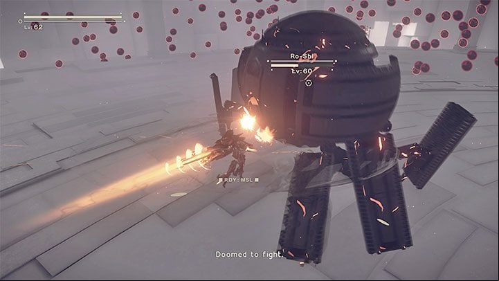 In the second phase of the battle you'll reach a circular arena where your camera shifts into the TPP perspective - NieR Automata: Chapter 17, 9S and A2 - Route C, D - walkthrough - Route C & D - NieR Automata Guide