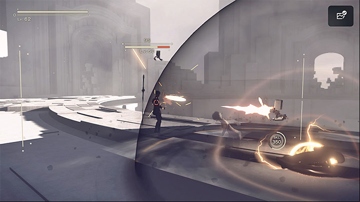 9S can create a dome able to slow down and limit the movements - Nier Automata: Route C and Route D endings - walkthrough - Route C & D - NieR Automata Guide