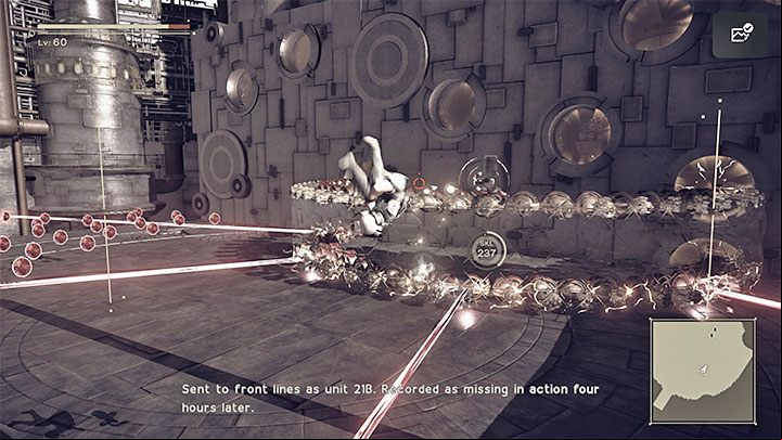 The rings will shoot red lasers - Nier Automata: Chapter 16, 9S and A2 - Route C, D - walkthrough - Route C & D - NieR Automata Guide