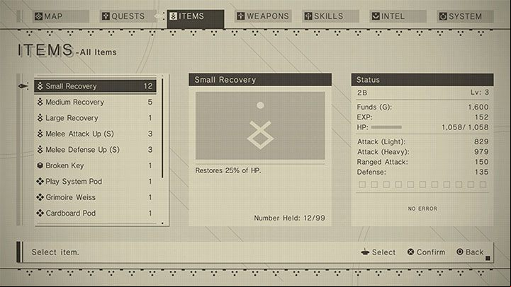 In NieR Automata, the character cannot self-heal by default (later, you can get chips for, e - NieR Automata: Beginners guide - Basics - NieR Automata Guide