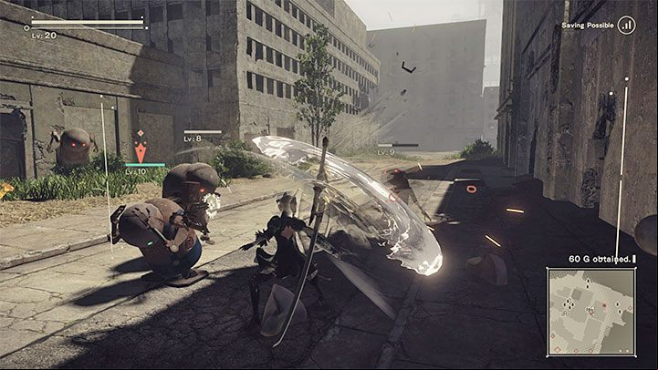 Different varietes of melee weapons are used in hand-to-hand combat - NieR Automata: Combat - Basics - NieR Automata Guide