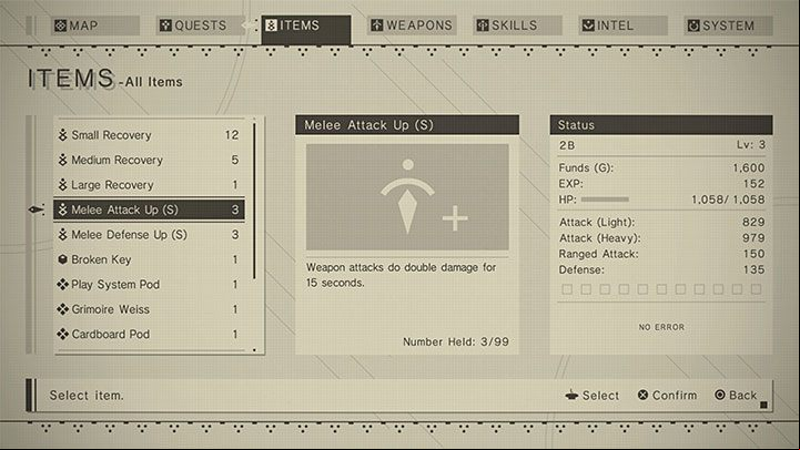 In addition to upgrading weapons, you can't ignore other steps necessary to increase the combat capabilities of the controlled character - NieR Automata: Combat - Basics - NieR Automata Guide