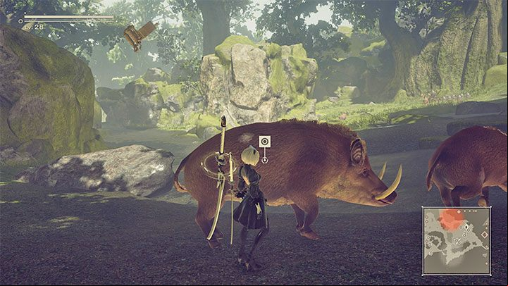 Sprinting, activated by pressing the R2 button, can help you travel faster on the map - NieR Automata: Exploration - Basics - NieR Automata Guide