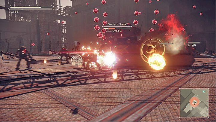 After a while, the Goliath Tank will the battle - Nier Automata: Chapter 14, A2 - Route C, D - walkthrough - Route C & D - NieR Automata Guide