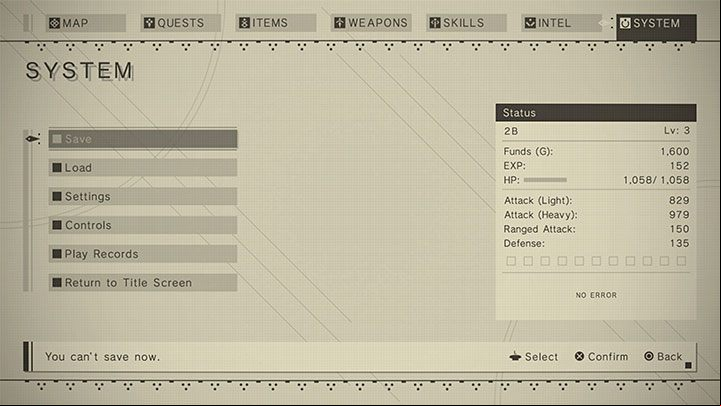You can't save throughout the majority of the prologue meaning you have to finish it in one go - NieR Automata: Saving - how to save? - FAQ - NieR Automata Guide