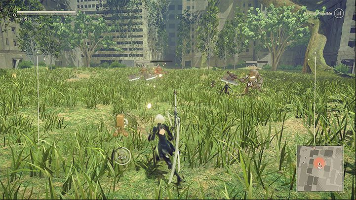 Quest description: After talking to the NPC, examine the interactive objects next to him and offer your help - NieR Automata: City Ruins - walkthrough, side quests - Side missions - NieR Automata Guide