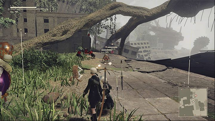 It's a difficult quest because it forces you to fight enemies on levels 32-35 - NieR Automata: City Ruins - walkthrough, side quests - Side missions - NieR Automata Guide
