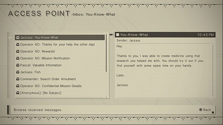 After winning all 4 fights, talk to Jackass and do other things - NieR Automata: Desert Zone - walkthrough, side quests - Side missions - NieR Automata Guide