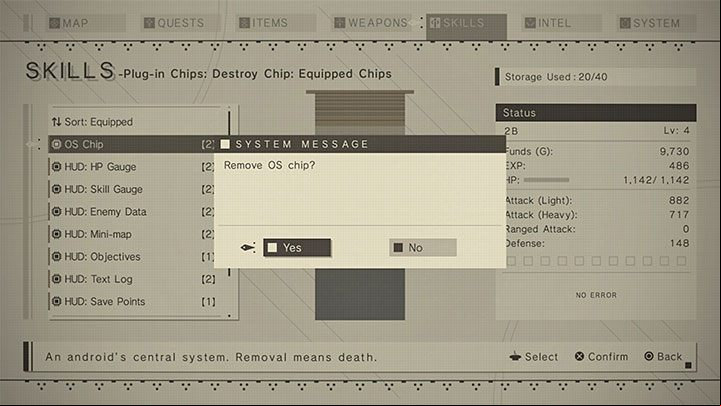 Can be unlocked in: chapter 01-05 and all subsequent ones - NieR Automata: Endings list - Game endings - NieR Automata Guide
