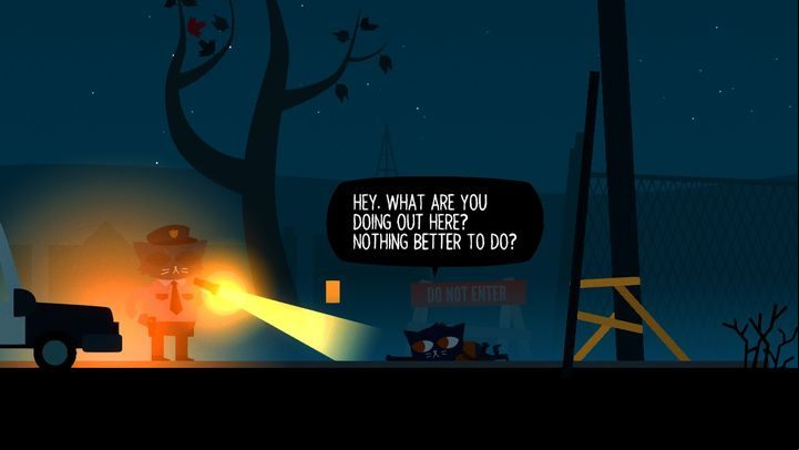 Eventually, a policeman will drive you home. - Prologue | Walkthrough - Walkthrough - Night in the Woods Game Guide