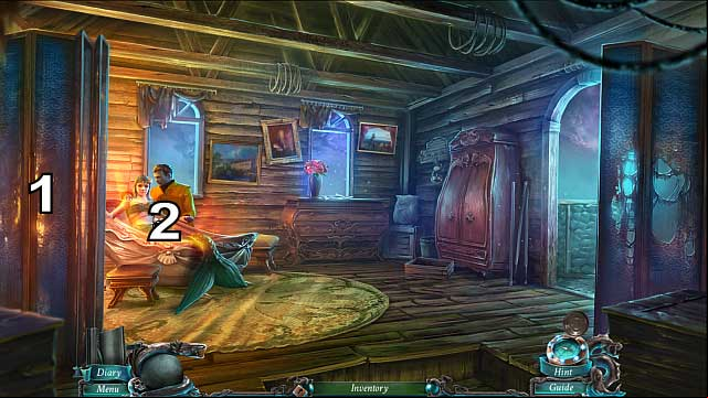 Climb up the stairs to the bedroom - Chapter 1: An Unexpected Guest | Walkthrough - Walkthrough - Nightmares from the Deep: The Sirens Call Game Guide & Walkthrough