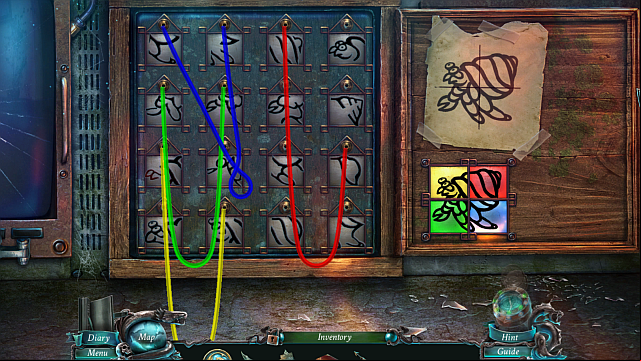 You need to choose the cables in such a way, as to make the drawing below match the one above - Chapter 4/5 | Puzzles - Puzzles - Nightmares from the Deep: The Sirens Call Game Guide & Walkthrough