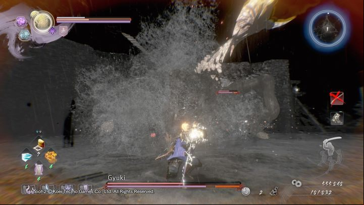 In the Yokai Realm, Gyuki evolves and gains wings that allow it to fly and jump more frequently - NiOh 2: Gyuki | Boss fight - Bosses - NiOh 2 Guide