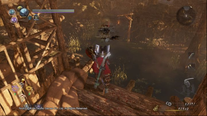 Go ahead and climb up - theres a shooter on the right - NiOh 2: The Sun Sets On Mount Tenno walkthrough - Main missions - NiOh 2 Guide