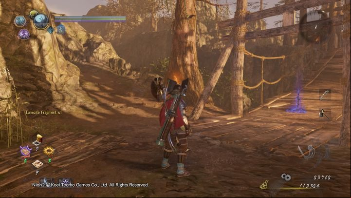 Move across the wooden footbridge - NiOh 2: The Sun Sets On Mount Tenno walkthrough - Main missions - NiOh 2 Guide