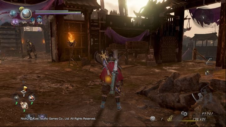 By going ahead you will notice a large warrior skeleton, but dont go that way first - NiOh 2: The Sun Sets On Mount Tenno walkthrough - Main missions - NiOh 2 Guide