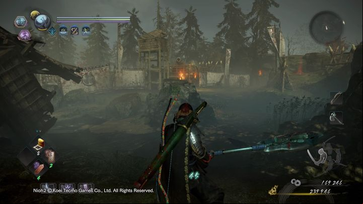 A cannon is straight ahead - it will shoot at you from time to time - NiOh 2: The Two Faces of Hospitality walkthrough - Main missions - NiOh 2 Guide