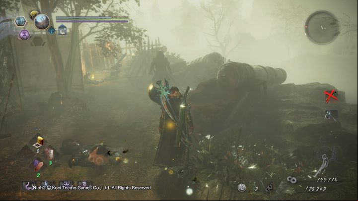More enemies are on the right, near the broken cannons - NiOh 2: The Two Faces of Hospitality walkthrough - Main missions - NiOh 2 Guide