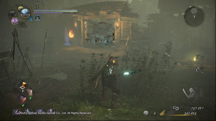 After defeating him, go to the right, climb up the ladder where the watchtower is - you will find another Kodama - NiOh 2: The Two Faces of Hospitality walkthrough - Main missions - NiOh 2 Guide