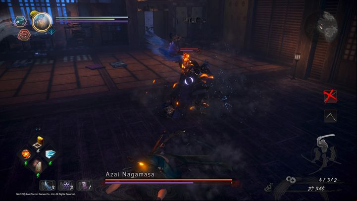 Azai will approach you covered by his one wing - NiOh 2: Azai Nagamasa | Boss fight - Bosses - NiOh 2 Guide
