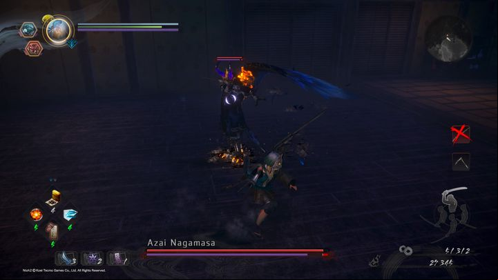 Azai also has two distance attacks - NiOh 2: Azai Nagamasa | Boss fight - Bosses - NiOh 2 Guide