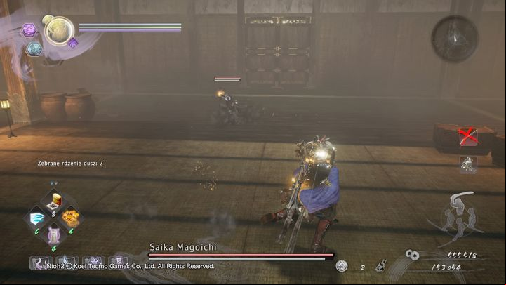 Saika Magoichi, known from the previous NiOh, is a human boss who specializes in ranged attacks - NiOh 2: Saika Magoichi | Boss fight - Bosses - NiOh 2 Guide
