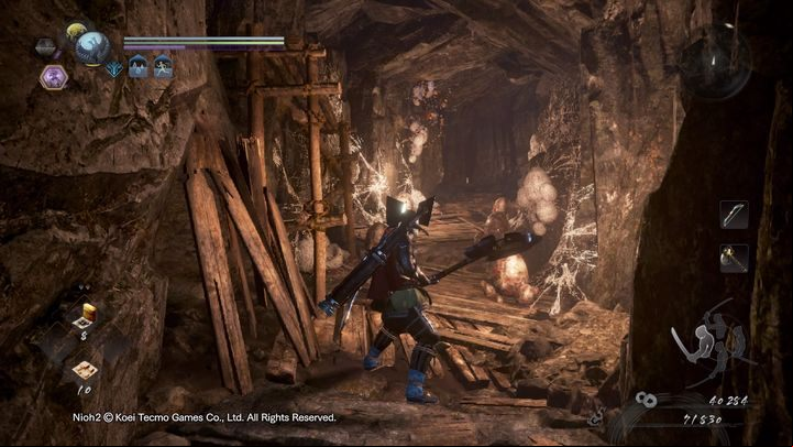 Watch out for the cocoons - if you step on them, theres a chance that the little spiders will hatch out of them - Bird in a Cage | NiOh 2 Walkthrough - Main missions - NiOh 2 Guide