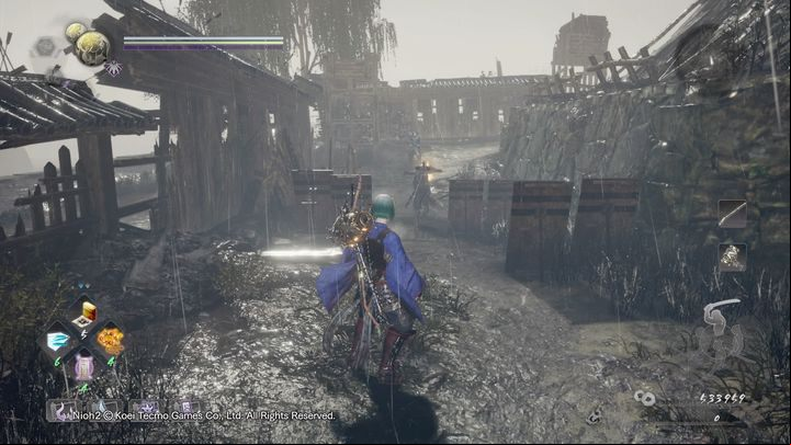 On the right, you have a small building with one opponent - Pervading Waters | NiOh 2 Walkthrough - Main missions - NiOh 2 Guide