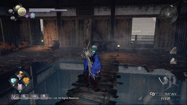Walk down the wooden footbridge and head to the corridor on the right, where you will see a ladder that will act as a shortcut - Pervading Waters | NiOh 2 Walkthrough - Main missions - NiOh 2 Guide