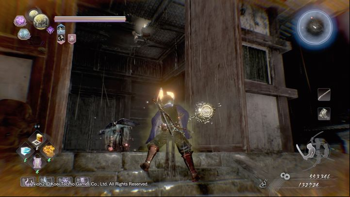 To purify the Yokai Realm, enter the center of the building from the other side and defeat Ubume again - Pervading Waters | NiOh 2 Walkthrough - Main missions - NiOh 2 Guide