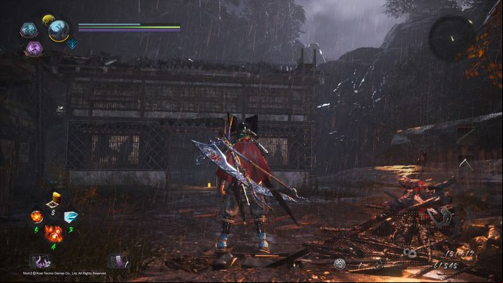 After you have defeated everyone, climb the ladder and turn right - The Hidden Monsters of Okehazama | NiOh 2 Walkthrough - Main missions - NiOh 2 Guide