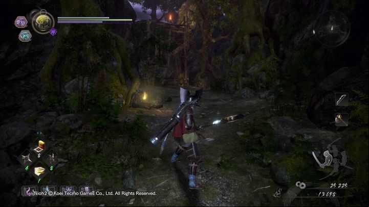 While moving forward, youll encounter a ladder on your left which isnt lowered - A Way Out | NiOh 2 Walkthrough - Main missions - NiOh 2 Guide