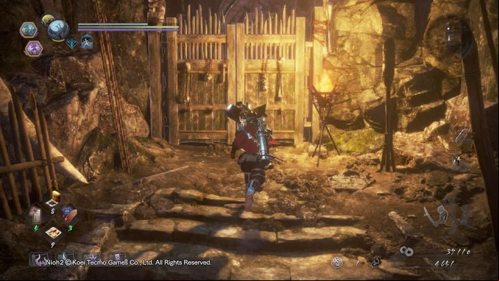 Reach the door to begin the encounter with Tatarimokke, a boss which you had the pleasure to meet already - A Way Out | NiOh 2 Walkthrough - Main missions - NiOh 2 Guide