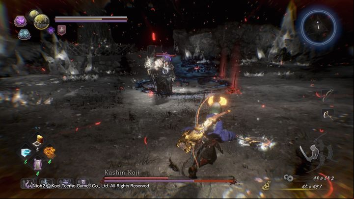 In the Yokai land, Kashin can also create up to several copies of himself, each of which can perform a magical or physical attack that Kashin Koji has performed - NiOh 2: Kashin Koji boss fight walkthrough - Bosses - NiOh 2 Guide