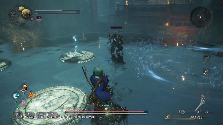 The boss may also apply water damage to his weapon in order to inflict additional damage of this type - NiOh 2: William boss fight walkthrough - Bosses - NiOh 2 Guide