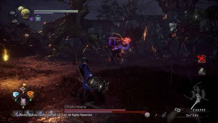 Brute: In this form, Otakemaru wont feel any of your attacks (he cannot get stunned in any way) - NiOh 2: Otakemaru boss fight walkthrough - Bosses - NiOh 2 Guide