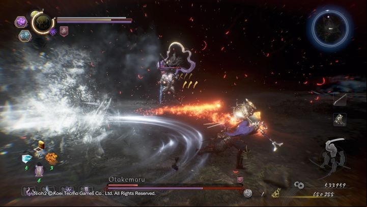 Otakemaru can also summon seven icicles of ice that appear above his head - NiOh 2: Otakemaru boss fight walkthrough - Bosses - NiOh 2 Guide