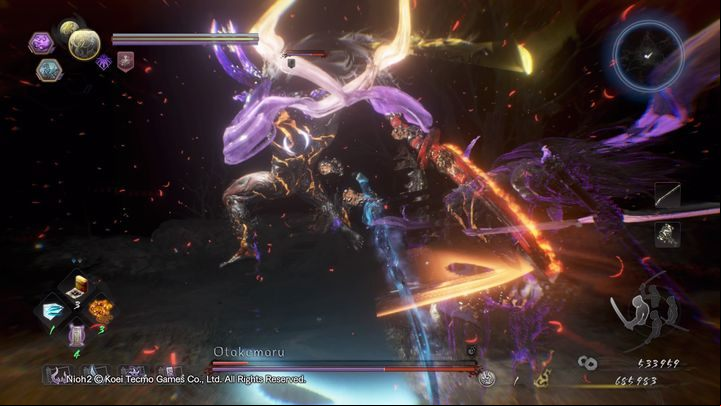 He gains two new attacks, the first consists in firing many different types of swords into the air - NiOh 2: Otakemaru boss fight walkthrough - Bosses - NiOh 2 Guide
