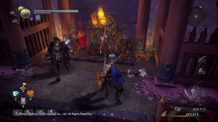 The area is patrolled by another warrior with a spear and a ranged enemy - NiOh 2: Cherry Blossom Viewing in Daigo walkthrough - Main missions - NiOh 2 Guide