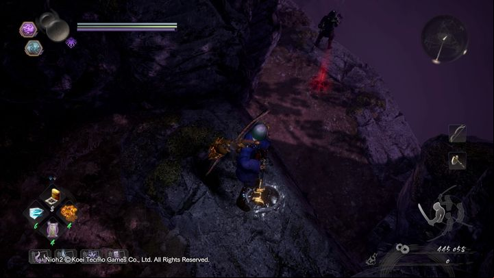 Sneak quietly to an opponent who stands over the chasm, this is a Rokurokubi - NiOh 2: Cherry Blossom Viewing in Daigo walkthrough - Main missions - NiOh 2 Guide