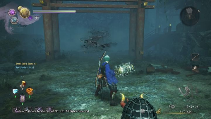 The entrance to the building is guarded by a Magatsu warrior - NiOh 2: In the Eye of the Beholder walkthrough - Main missions - NiOh 2 Guide