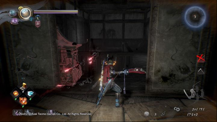 Crossing the other rooms of the building, you will encounter a shrine - The Hollow Fortress | NiOh 2 Walkthrough - Main missions - NiOh 2 Guide