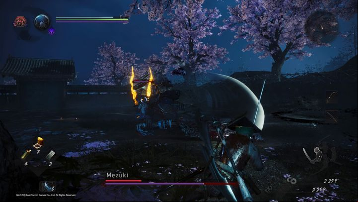 When fighting with Mezuki, it is better to keep a close distance - NiOh 2: Mezuki | Boss fight - Bosses - NiOh 2 Guide