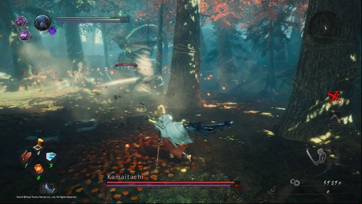 He can also summon a hurricane, which is a slow ranged attack - NiOh 2: Kamaitachi | Boss fight - Bosses - NiOh 2 Guide